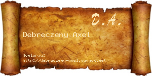 Debreczeny Axel névjegykártya