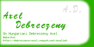 axel debreczeny business card